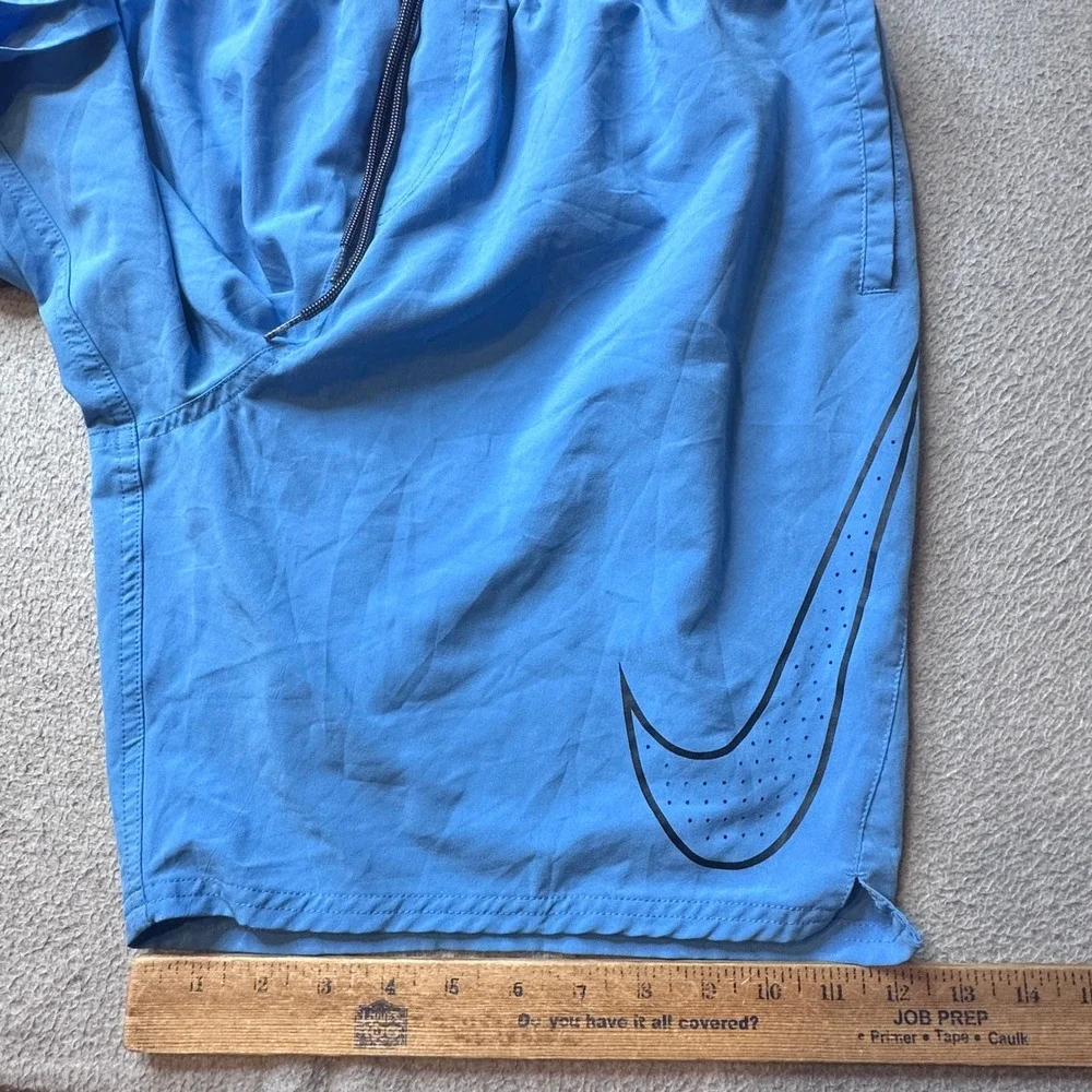 Nike Swim Trunks Mens XL Blue NESS9488 Swoosh Graphic Athletic Board Shorts